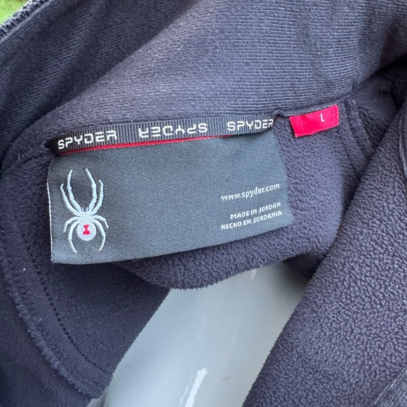 Mens Spyder Black Quarter-Zip Pullover with Blue Logo size large - Picture 9 of 13
